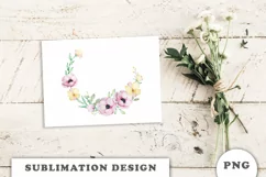 Watercolor flowers wreath PNG Product Image 4