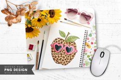 Leopard Print Apple Sunflowers and Pencils Mouse Pad PNG Product Image 1