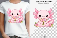 Pastel kawaii axolotl png design for T-shirts Product Image 4