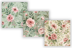 Grandmillennial Floral Seamless Digital Paper Bundle, Preppy Product Image 4