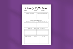 Minimal Weekly Reflection Template | Canva Editable Planner Product Image 4