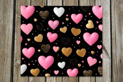 3d black &amp; pink Hearts | Skinny tumbler sublimation designs Product Image 7