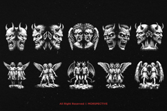 10 Bundle Dark Art Gemini Symbol Twin Zodiac Skull Demon Product Image 6