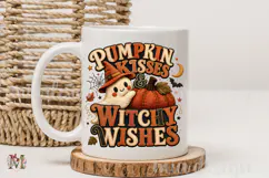 Pumpkin Kisses PNG, Cute Ghost Witchy Wishes Sublimation Product Image 3