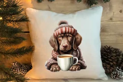 Christmas Dog And Coffee Clipart, Christmas Clipart Product Image 4