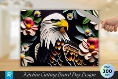 Eagle With Flowers Cutting Board Sublimation Design Product Image 1