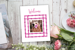 Watercolor Pink Bamboo Frames Clipart Product Image 4