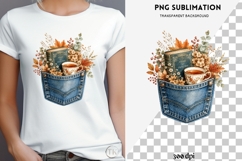 Autumn denim pocket png design for T-shirts Product Image 3