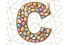Easter Alphabet Clipart Set with Bunnies and Eggs Product Image 3