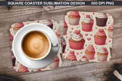 Valentine Coaster Sublimation, Valentine Coaster PNG Design Product Image 1