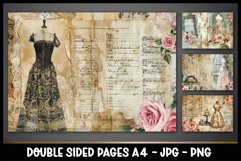 4 Vintage Double Sided Digital Papers I Junk Journal Page Product Image 1