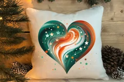 Christmas Hearts Watercolor Clipart, Christmas PNG Product Image 4