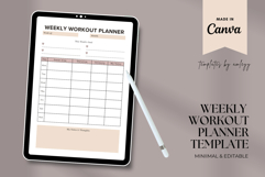 Weekly Workout Planner | Editable Canva Template for Fitness Product Image 1
