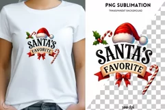 Santa's Favorite Retro Christmas PNG Digital Print for Card Product Image 1