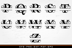 Monogram Flourish Split Letters SVG Bundle Cut Files Product Image 4