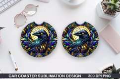 Crows Car Coaster Sublimation| Crows Coaster PNG Design Product Image 1
