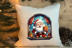Cute Christmas Santa Claus Peeking Clipart, Christmas PNG Product Image 4