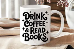 Drink Coffee And Read Books PNG and SVG 10 Colors/Variations Product Image 4