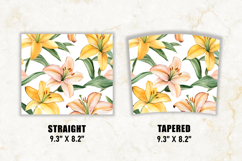 Watercolor Lily Flower Tumbler Wrap | 20 oz tumbler wrap Product Image 2