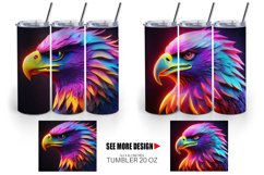 3D Eagle Neon | Tumbler Sublimation Wrap Product Image 4