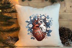 Watercolor Christmas Floral Hearts Clipart Product Image 4