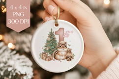 Baby Chipmunk 1st Christmas Sublimation PNG - Ornament Product Image 1