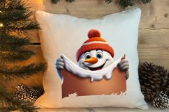 Christmas Snowman Peeking Clipart PNG Product Image 4