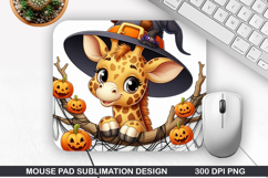 Giraffe Mouse Pad Sublimation, Halloween Mouse Pad PNG Product Image 1