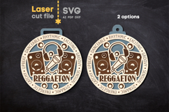 Reggaeton Music Medal SVG laser cut file for Glowforge Product Image 3