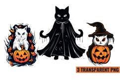 Watercolor Ghost Cat Sublimation , PNG Product Image 1