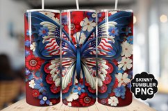 Butterfly Tumbler Wrap for Sublimation - 4th of july Tumbler Product Image 1