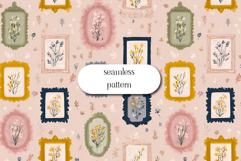 Framed Floral Seamless Pattern Pastel Cottagecore Art Product Image 1