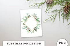 Watercolor Christmas Floral Frame png Product Image 4