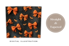 Orange Bows Tumbler Wrap, Cartoon Halloween Bats Tumbler PNG Product Image 4