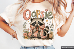 Oopsie Raccoon PNG Design | Cute Funny Animal Vintage Art Product Image 1