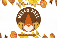 Fall Round Sign Lasercut Product Image 1