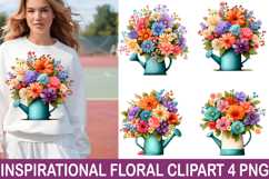 Inspirational Floral PNG Clipart Watercolor PNG Product Image 1