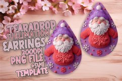 3D Santa Claus Winter Teardrop Earrings for Sublimation Product Image 1