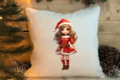 Christmas Cute Girl Sublimation Clipart, Christmas Cute Product Image 4