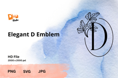Elegant Emblem Monogram - Botanical Letter SVG | JPG | PNG Product Image 1