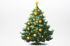 Watercolor Christmas Tree Sublimation Product Image 4