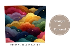 Glitter Clouds Tumbler Wrap, Colorful Tumbler Template Product Image 4