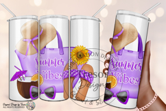 Purple Summer Vibes Beach Tote Design-Tropical Vacation Art Product Image 4