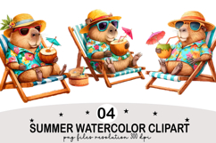 Whimsical Summer Watercolor Clipart Watercolor png Product Image 1
