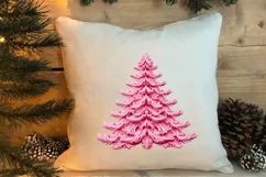 Pink Christmas Crochet Clipart, Christmas PNG Product Image 4