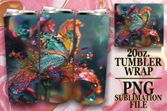 Sparkling Butterfly Tumbler Wrap PNG 20oz Product Image 1