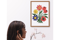 Vibrant Garden Bloom Floral Embroidery Design Product Image 4