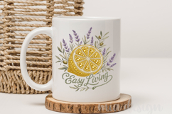 Rhinestone Lemon PNG Easy Living Mediterranean Sublimation Product Image 3