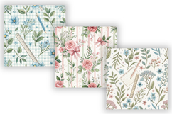 Watercolor Back to School Patterns, Seamless Grandmillennial Product Image 4