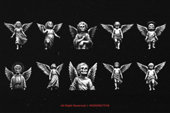 10 Bundle Dark Art Skull Kids Angel Death Boy and Girl Wings Product Image 6